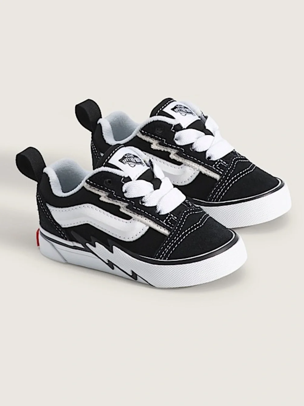 Vans Knu Skool Elastic Lace Bolt. Black and white. Toddler size 10